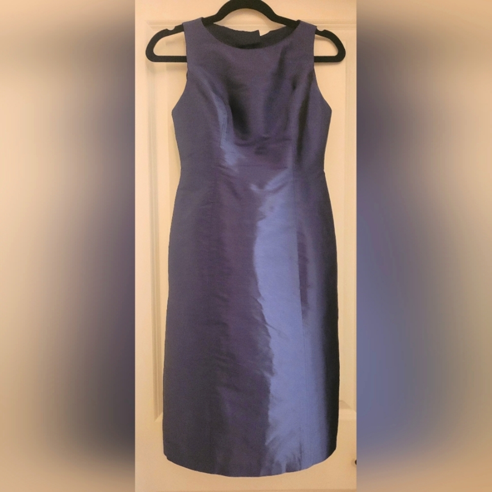 ALFRED SUNG ~ Open Back Bow Detail Dress in Midnight Blue